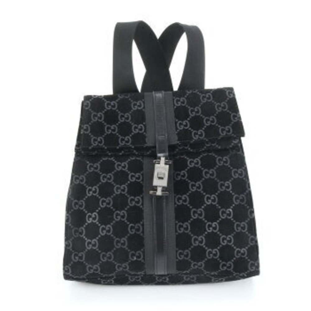 Gucci Jackie GG leather backpack shoulder bag black
